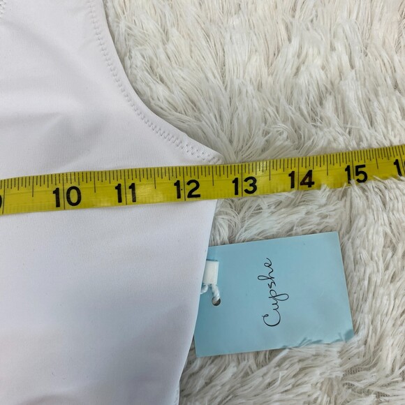 Brand New Cupshe NWT White Orange Floral Back Zip One Piece Swimsuit Small - Picture 11 of 11